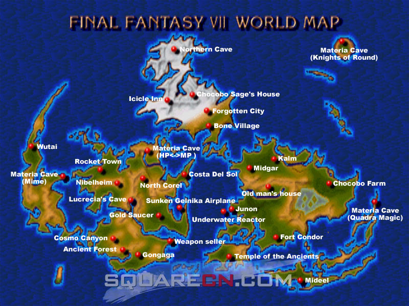 Ff7 Map Final Fantasy VII Location Nibelheim Jegged This 